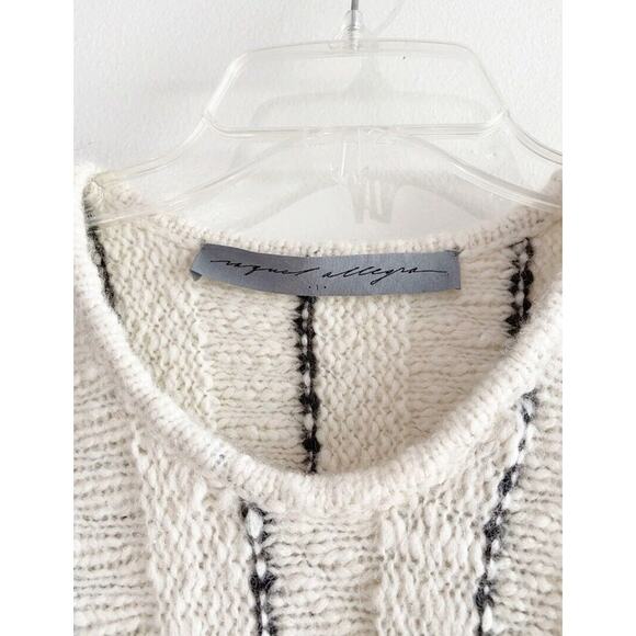 Raquel Allegra Striped Knit Fringe Alpaca Sweater Small - Picture 5 of 8